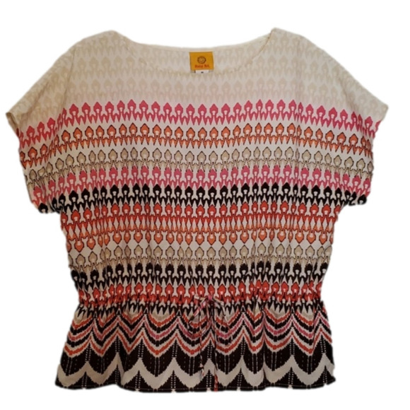 NWOT Ruby Rd. Women's Cap Sleeve Gathered Waist Top Size M - Picture 1 of 9